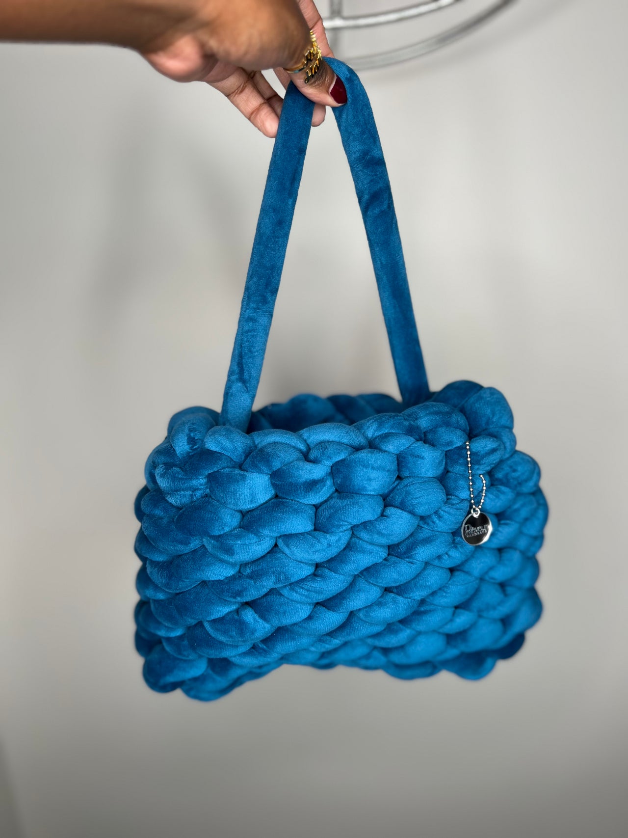 Blue Velvet Luxe Poppet Small Arm Bag