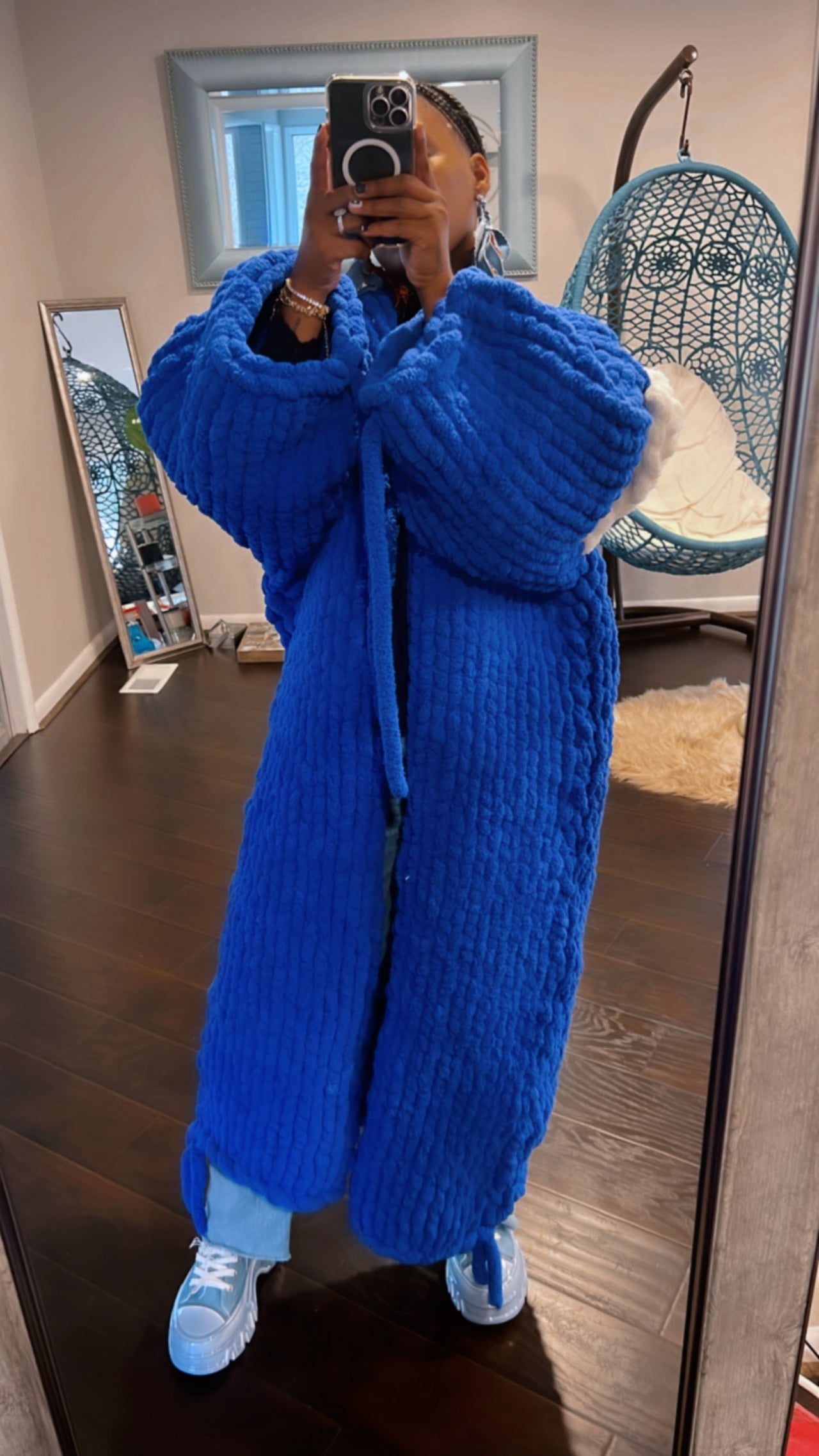 Solid Color Knit Duster