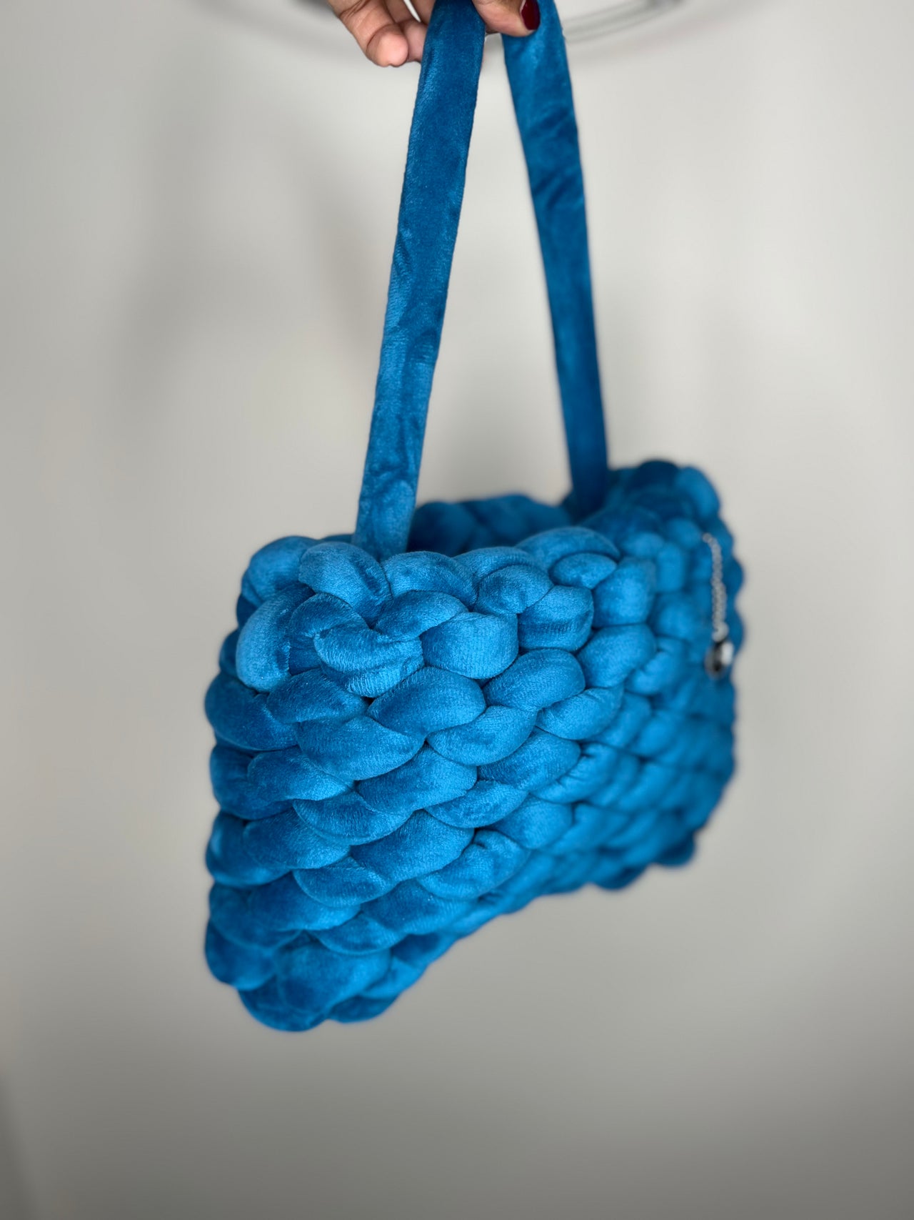 Blue Velvet Luxe Poppet Small Arm Bag